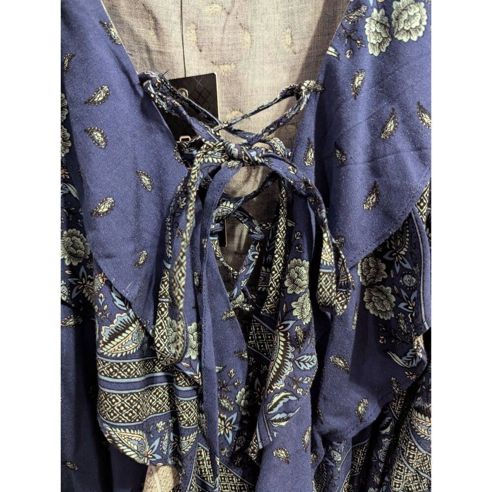 City Chic Dress Blue Patchwork Maxi Women's Plus Size (20/2XL) Boho Western NWT - Picture 5 of 13
